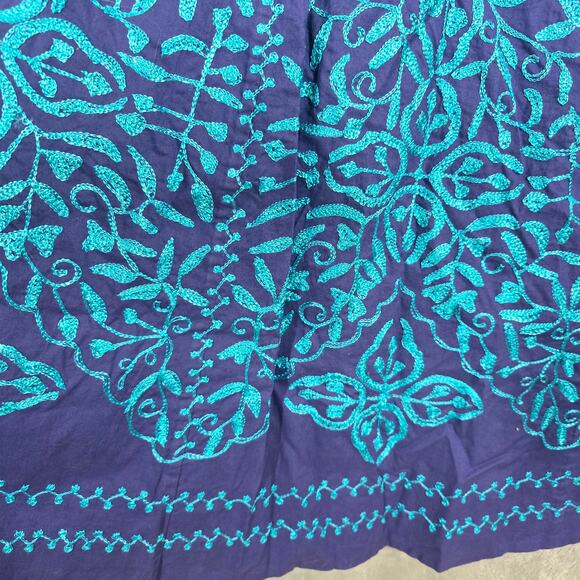 Soft Surroundings Purple and Turquoise Embroidered Maxi Skirt Small - Picture 4 of 6